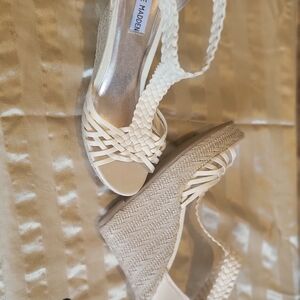 Steve Madden Women's Tan Woven Wedge Sandals